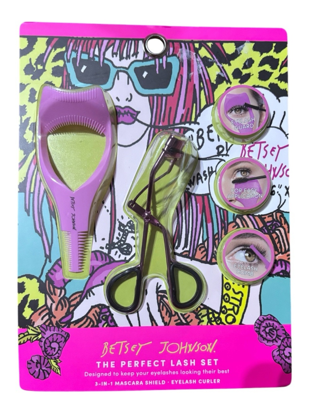 Betsey Johnson Purple Lash Set with Pink Accents